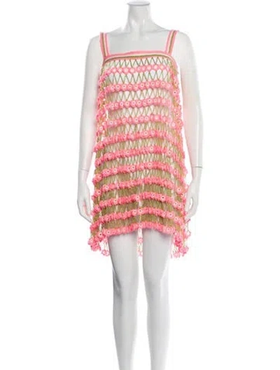 Pre-owned My Beachy Side Floral Print Cover-up In Pink