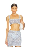 My Beachy Side Galia Crop Top In Blue & White