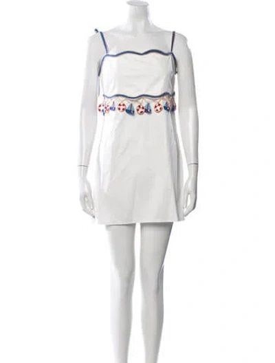 Pre-owned My Beachy Side Graphic Print Mini Dress In White