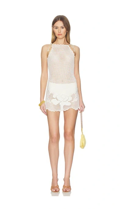 My Beachy Side Isla Hand-crocheted Mini Dress In Ivory