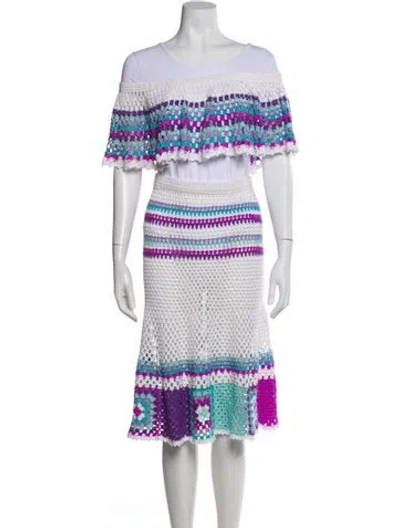 Pre-owned My Beachy Side Lace Pattern Set In White