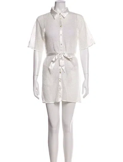 Pre-owned My Beachy Side Mini Dress In White