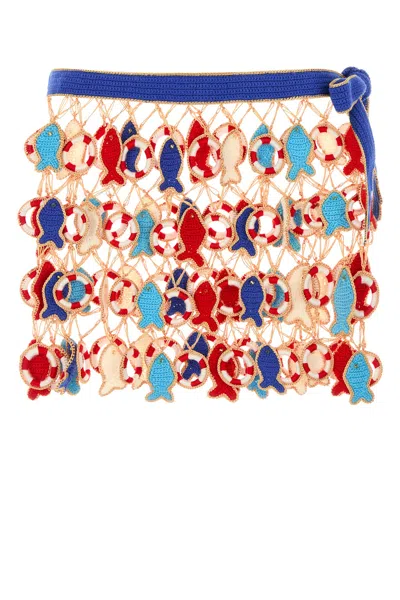 My Beachy Side Multicolor Crochet Poisson Mini Skirt