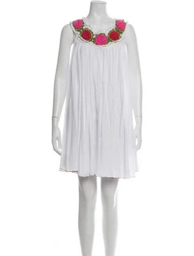 Pre-owned My Beachy Side Off-the-shoulder Mini Dress In White