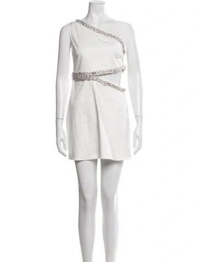 Pre-owned My Beachy Side One-shoulder Mini Dress In White