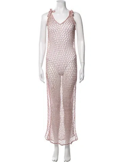 Pre-owned My Beachy Side Patterned Long Dress In Pink