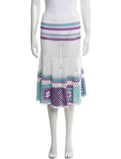 Pre-owned My Beachy Side Patterned Midi Length Skirt In Multi