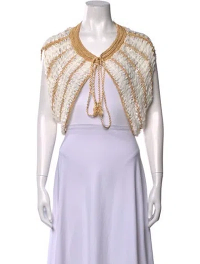 Pre-owned My Beachy Side Patterned V-neck Sweater In Neutrals
