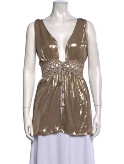 Pre-owned My Beachy Side Plunge Neckline Long Dress In Neutrals