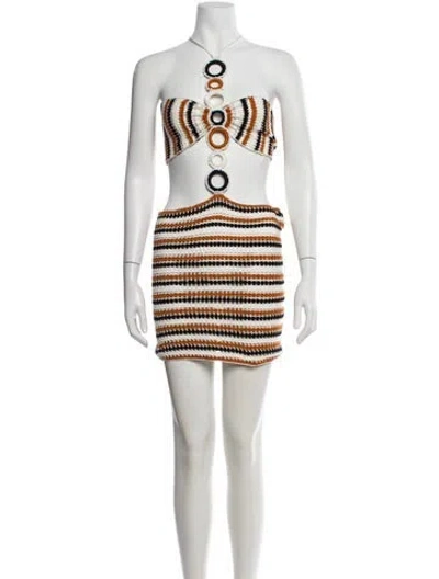Pre-owned My Beachy Side Printed Mini Dress W/ Tags In White