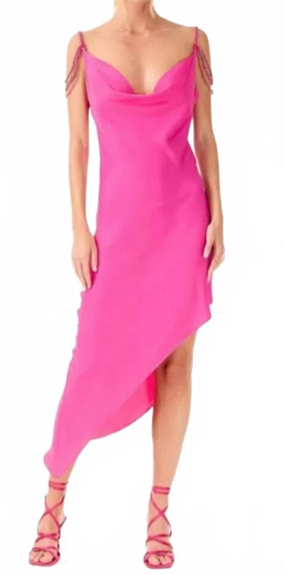 My Beachy Side Ruby Beaded Midi Dress In Fuschia In Pink
