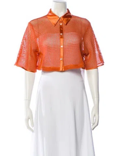 Pre-owned My Beachy Side Short Sleeve Crop Top In Orange