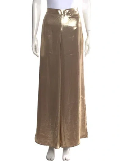 Pre-owned My Beachy Side Silk Wide Leg Pants In Metallic/neutrals