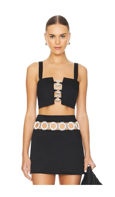 My Beachy Side Square Neck Crop Top In Black