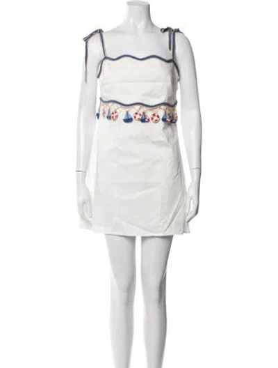 Pre-owned My Beachy Side Square Neckline Mini Dress W/ Tags In White