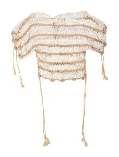 Pre-owned My Beachy Side Striped Cover-up In Neutrals
