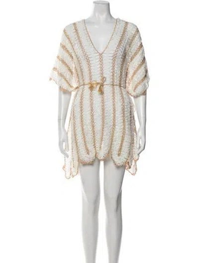 Pre-owned My Beachy Side Striped Cover-up W/ Tags In Neutral