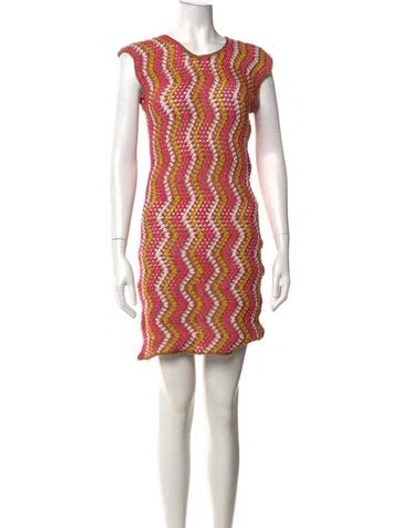 Pre-owned My Beachy Side Striped Mini Dress In Orange