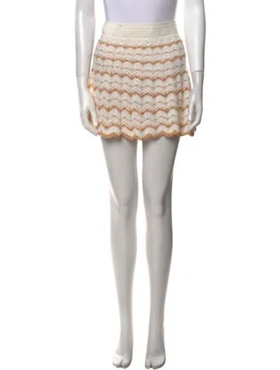 Pre-owned My Beachy Side Striped Mini Skirt In White