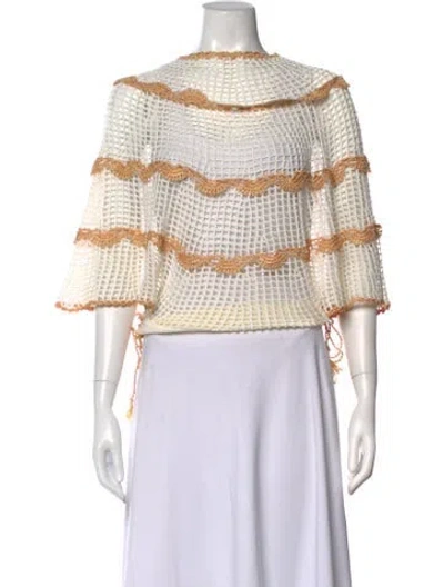Pre-owned My Beachy Side Three-quarter Sleeve Top In Multicolor