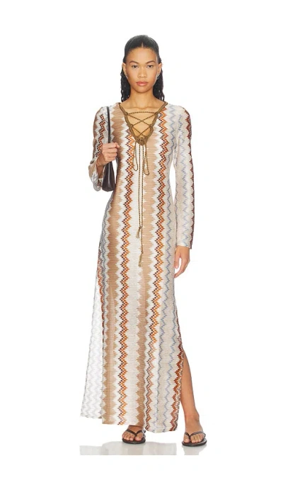 My Beachy Side Vina Kaftan Maxi Dress In Gray