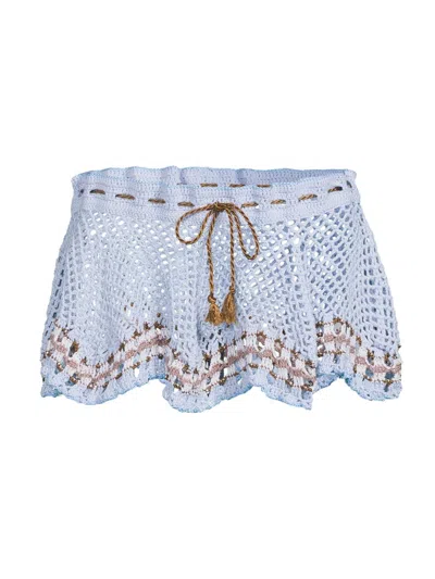 My Beachy Side Women's Tula Hand-crocheted Miniskirt In Blue