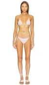 My Beachy Side X Revolve Crochet Bikini Set In Pink & White