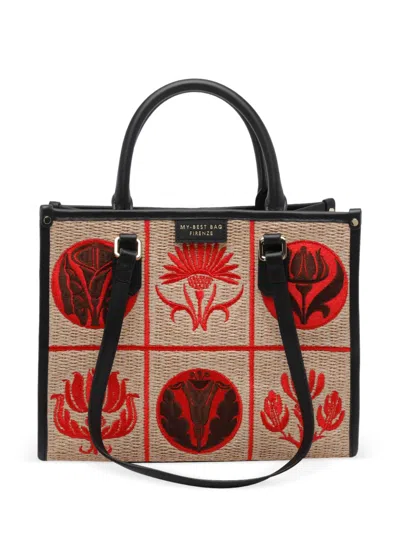 My Best Bag Atena Liberty Embroidered Tote Bag In Multi