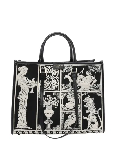 My Best Bag Big Atena Agora' Patterned Tote Bag In Black