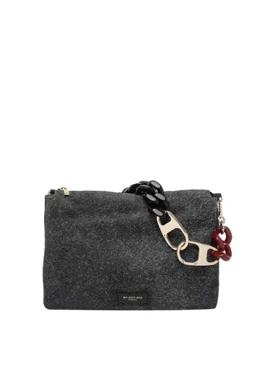 My Best Bag Black Logo Shoulder Bag