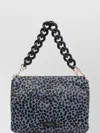 My Best Bag Firenze Animal Print Shoulder Bag With Chain Strap In Blue