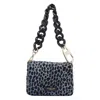 My Best Bag Firenze Animal Print Shoulder Bag With Chain Strap In Blue