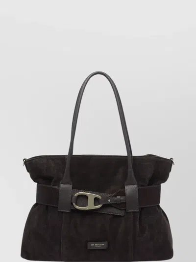MY BEST BAG FIRENZE DOUBLE HANDLE SUEDE SHOULDER TOTE BAG