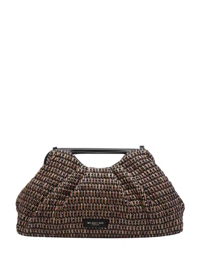 My Best Bag Firenze Raffia Clutch Bag In Brown