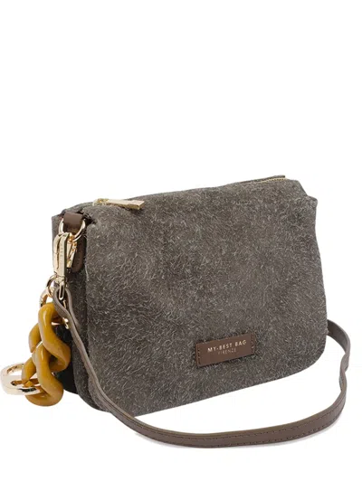 My Best Bag Logo Chain Shoulder Bag In Gray
