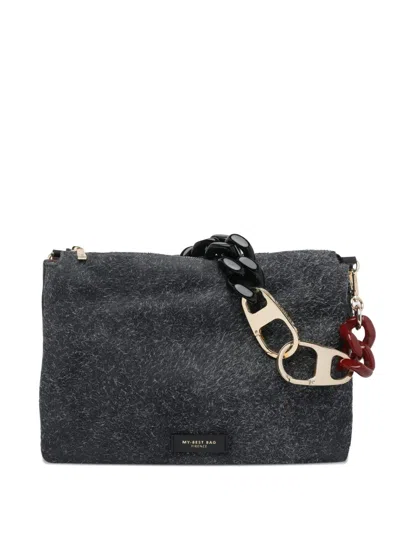 My Best Bag Logo-patch Chain Shoulder Bag In Black