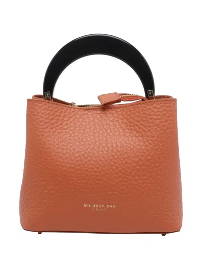 My Best Bag Logo-print Leather Tote Bag In Black