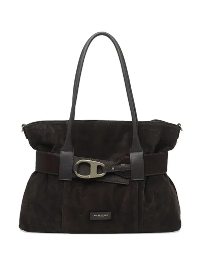 My Best Bag Magnetic-closure Double-handle Shoulder Bag In Brown
