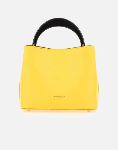 My-best Bags My Best Bags Ingrid 2.0 Leather Handbag In Canary Yellow
