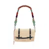 My Bob Women's Bihan Bag Leather With Alice Strap In Black/turquoise/grey Mix In Multi