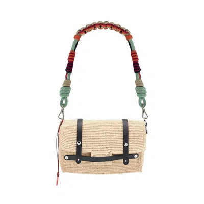 My Bob Women's Bihan Bag Leather With Alice Strap In Black/turquoise/grey Mix In Multi