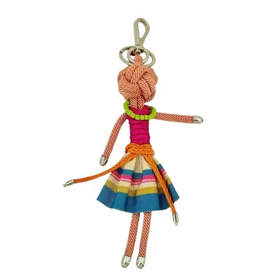 My Bob Women's Lola The New York Girl Key Ring In Blue/pink In Multi