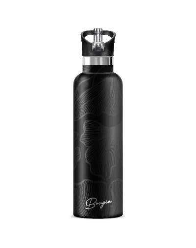 My Bougie Bottle Black Lotus Gloss Flower Insulated Water Bottle