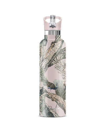 My Bougie Bottle Neutrals Tropique Peacock Insulated Water Bottle In Multi