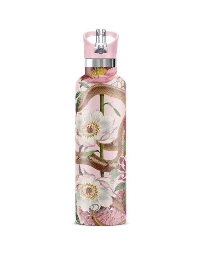 My Bougie Bottle Pink / Purple Taboo Serpent & Flowers Insulated Water Bottle Pink