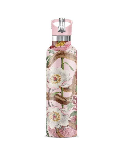 My Bougie Bottle Taboo Serpent & Flowers Insulated Water Bottle In Red