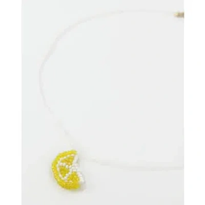 My Doris - Lemon Pearl Necklace In Yellow