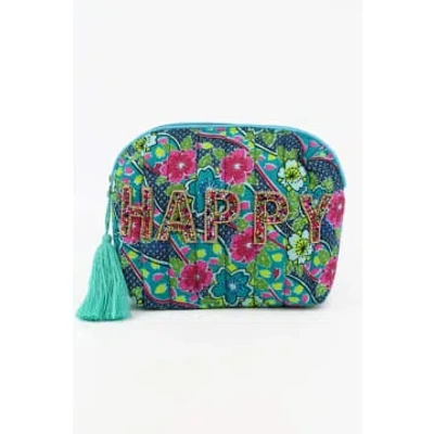 My Doris Happy Quilted Wash Bag In Green