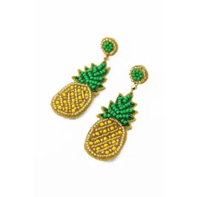 My Doris Mini Pineapple Earrings In Orange