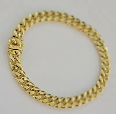 Pre-owned My Elite Jeweler 10k Gold 9mm Cuban Link Bracelet 7.5" Men's Box Lock Real 10kt Thick Miami Cuban